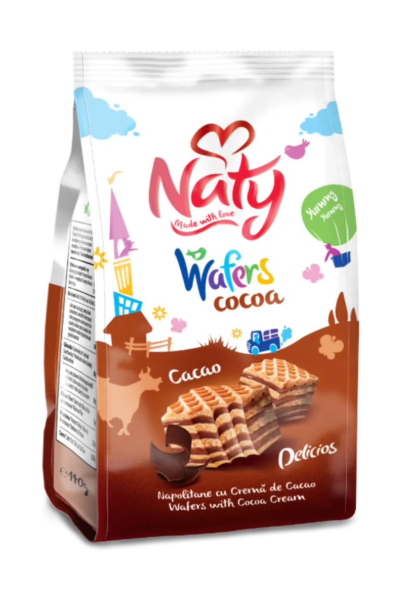 Naty kakaós ízű krémmel (72,5%) töltött ostya - Scandic Royal Kft.