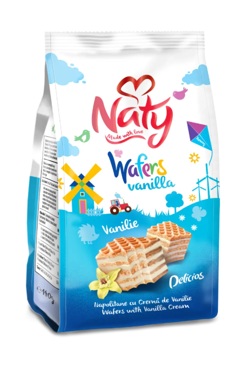 Naty vaníliás ízű krémmel (72,5%) töltött ostya - Scandic Royal Kft.
