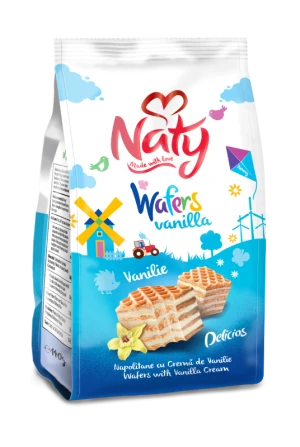 Naty vaníliás ízű krémmel (72,5%) töltött ostya - Scandic Royal Kft.