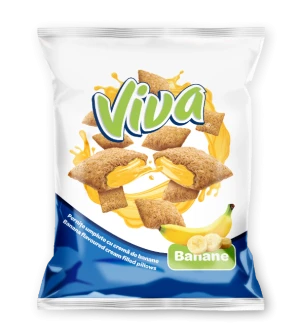Viva snacks, banános ízű krémmel töltött gabonapárnácska - Scandic Royal Kft.